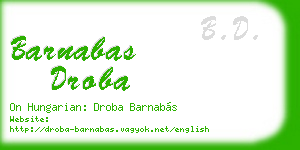 barnabas droba business card